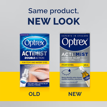 Optrex ActiMist Double Action 2in1 for Eye Spray for Itchy + Watery Eyes 10ml