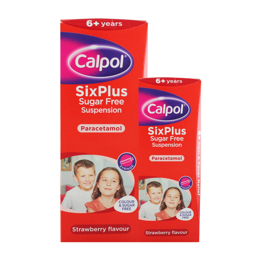 Calpol Six Plus Sugar Free Strawberry Flavour Suspension 12 Sachets