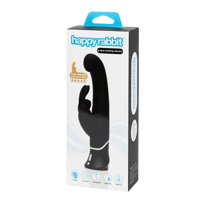 Lovehoney Happy Rabbit Rechargeable G-Spot Slim Black Rabbit Vibrator for Women