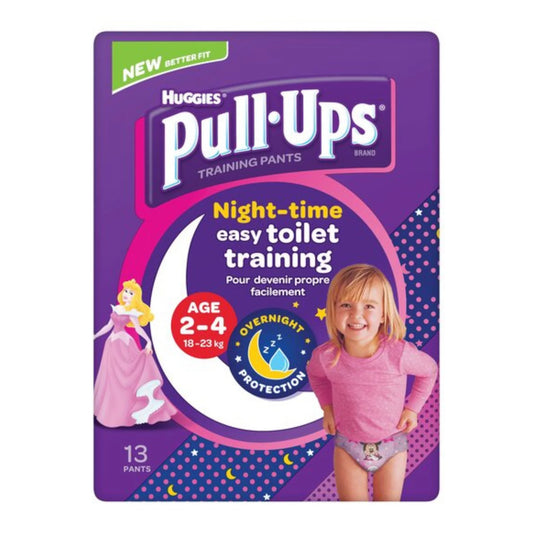 Huggies Pull Ups Trainers - Girl 2-4 Years Night 18s