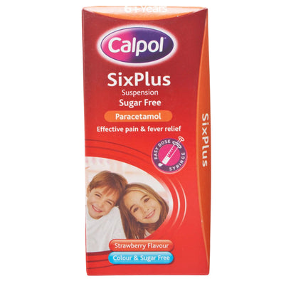 Calpol Six Plus Strawberry Flavour Suspension Suger Free