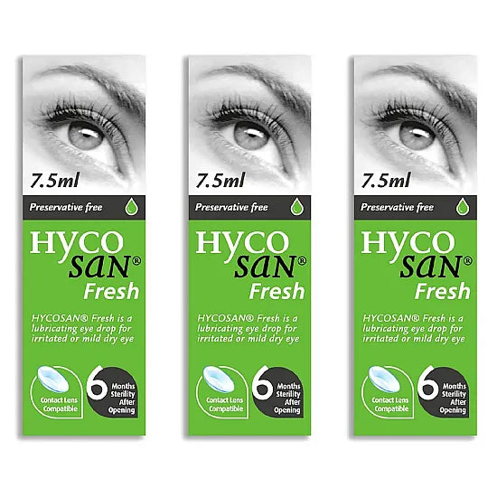 Hycosan Fresh Lubricating Eye 7.5ml Drops (Pack of 3)