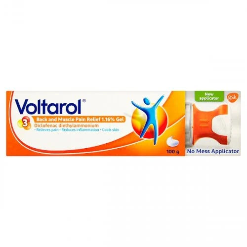 Voltaro Voltarol Back & Muscle Pain Relief Gel with Applicator 100g – UK Meds ...