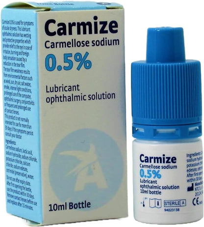 Carmize Carmellose 0.5% - Lubricant Eye Drops 10ml (Brand May Vary)