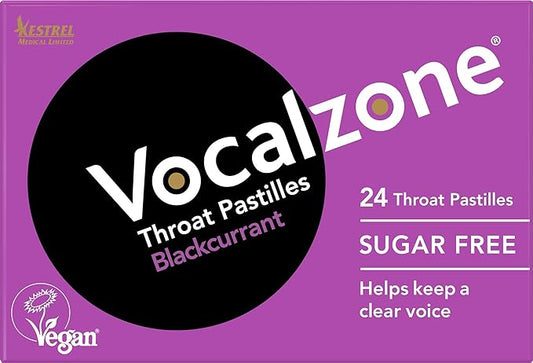 Vocalzone Throat Pastilles Blackcurrant - 24 Pastilles