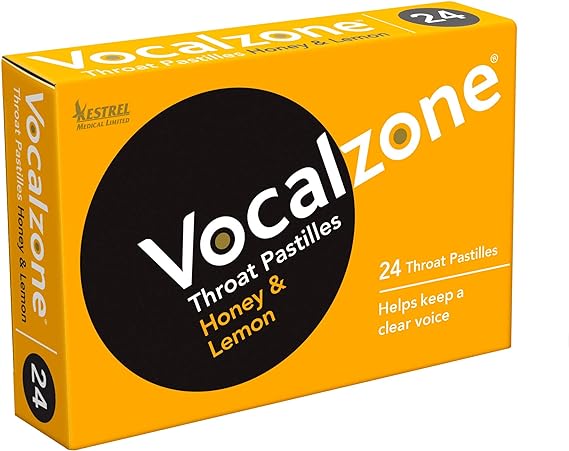 Vocalzone Throat Pastilles Honey & Lemon - 24 Pastilles