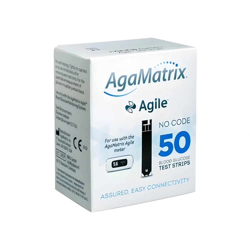 AgaMatrix Agile Blood Glucose Test Strips – Pack of 50
