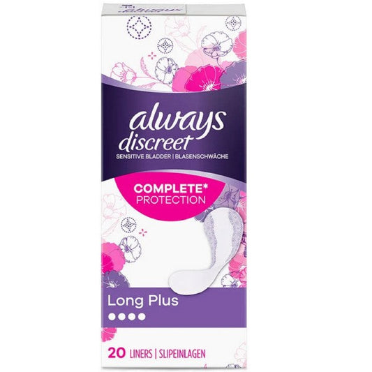 Always Discreet Incontinence Liners Long For Sensitive Bladder 20 pack