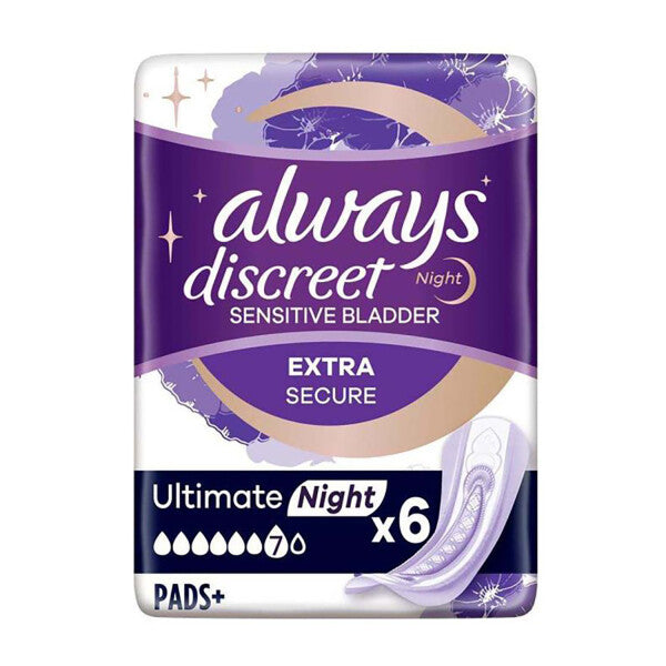 Always Discreet Night Pads - 6 pack