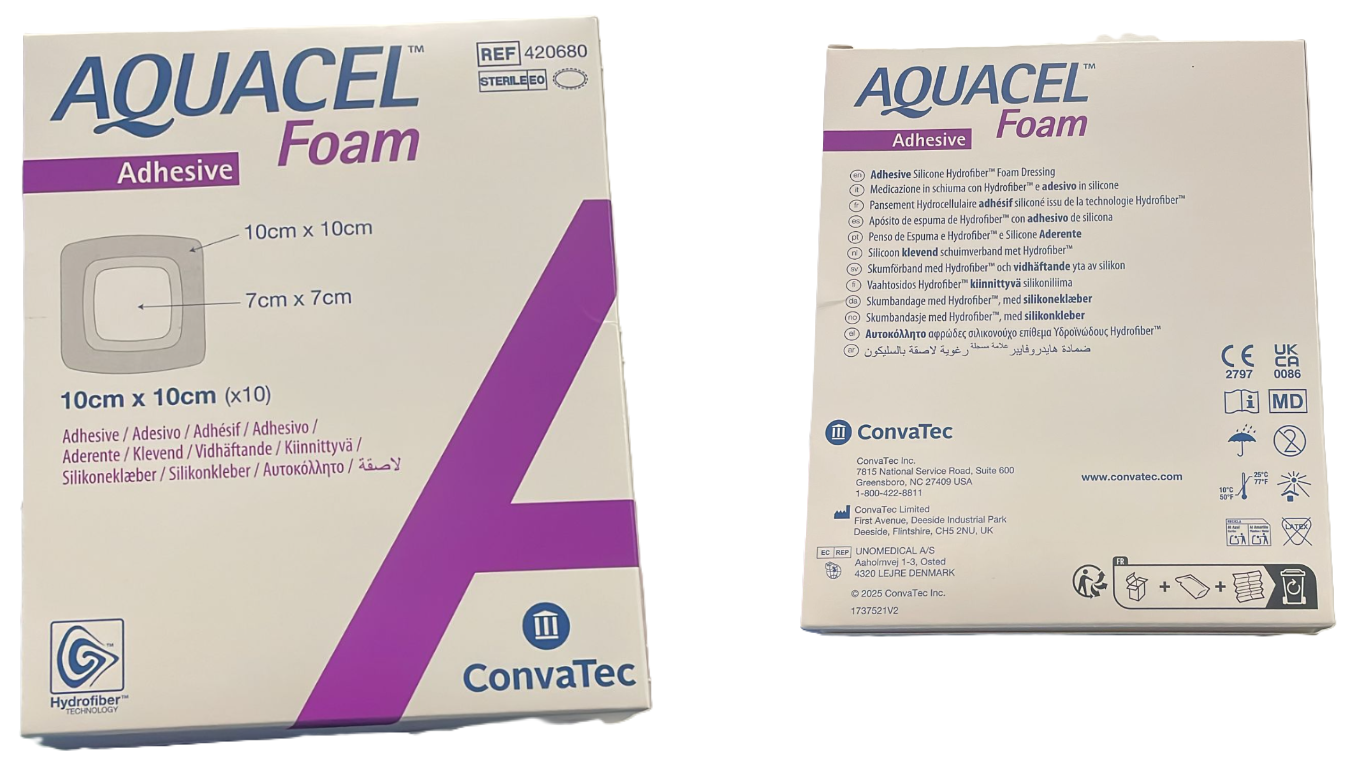 Aquacel Foam Adhesive Silicone Dressing 10x10cm1