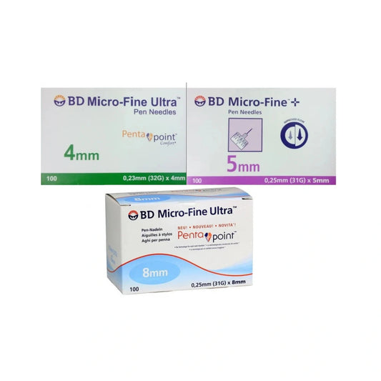 BD Micro-Fine Ultra Pen Needles 4mm /5mm / 8mm - 100 Needles