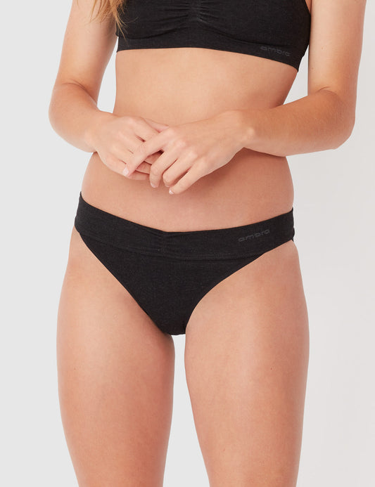 Bamboo Basics Seamless Bikini Brief – Charcoal Marl