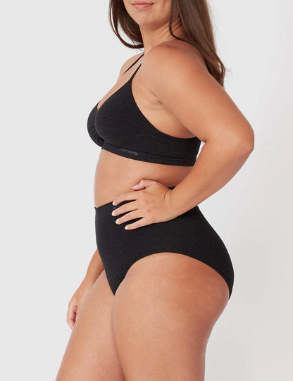 Bamboo Basics Seamless Full Brief – Charcoal Marl1
