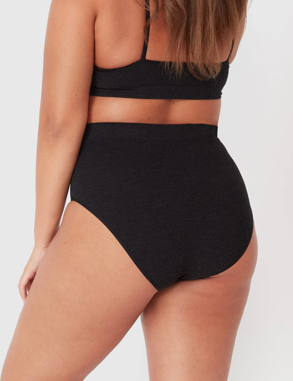 Bamboo Basics Seamless Full Brief – Charcoal Marl2