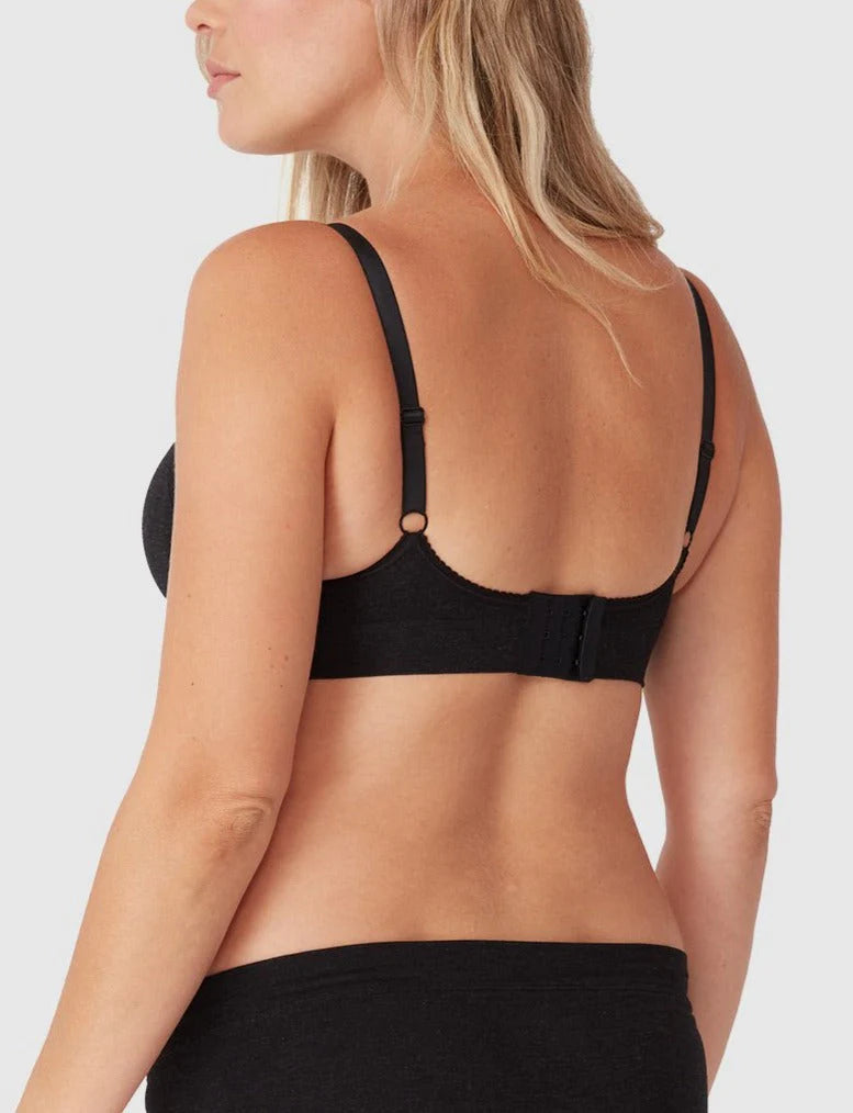 Bamboo Maternity Seamless Crop – Charcoal Marl1
