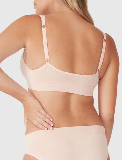 Bamboo Maternity Seamless Crossover Crop – Putty Pink1