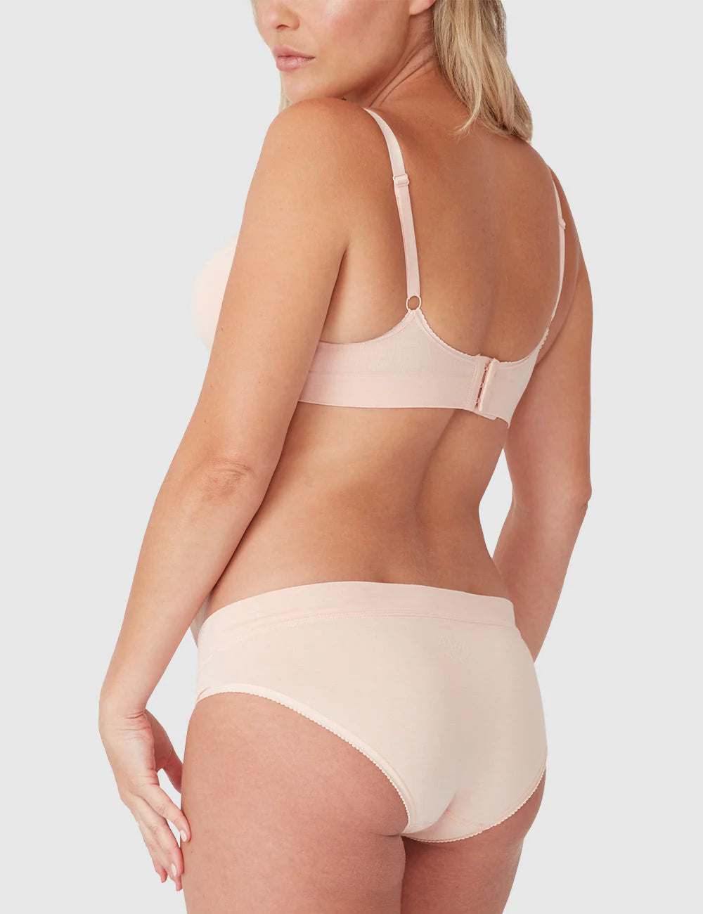 Bamboo Maternity Seamless Crossover Crop – Putty Pink7