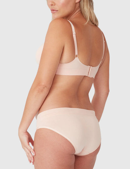 Bamboo Maternity Seamless Crossover Crop – Putty Pink7