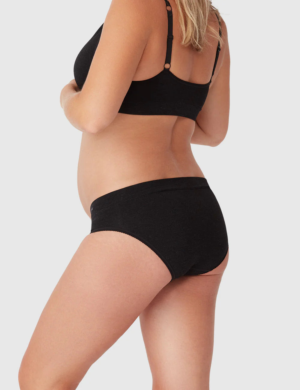 Bamboo Maternity Seamless Under Bump Brief – Charcoal Marl1
