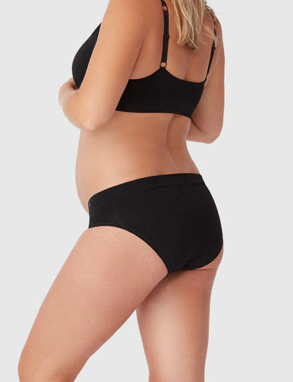 Bamboo Maternity Seamless Under Bump Brief – Charcoal Marl1