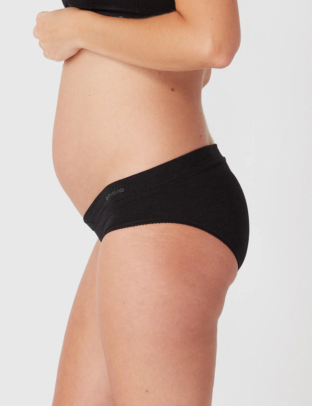 Bamboo Maternity Seamless Under Bump Brief – Charcoal Marl2
