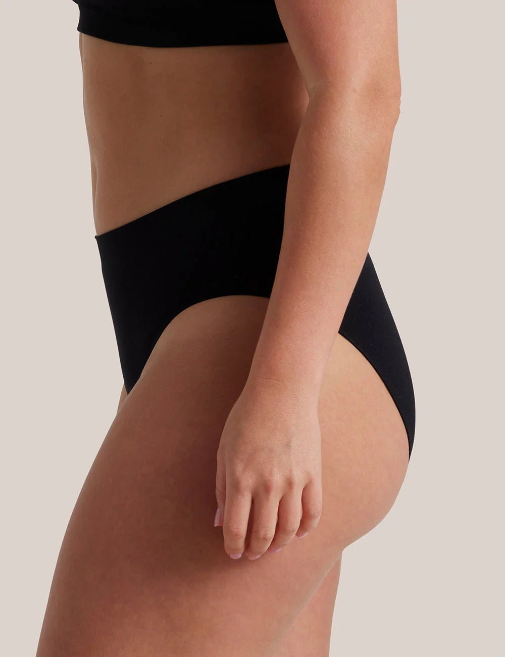 Bare Essentials Hi Cut Brief – Black1