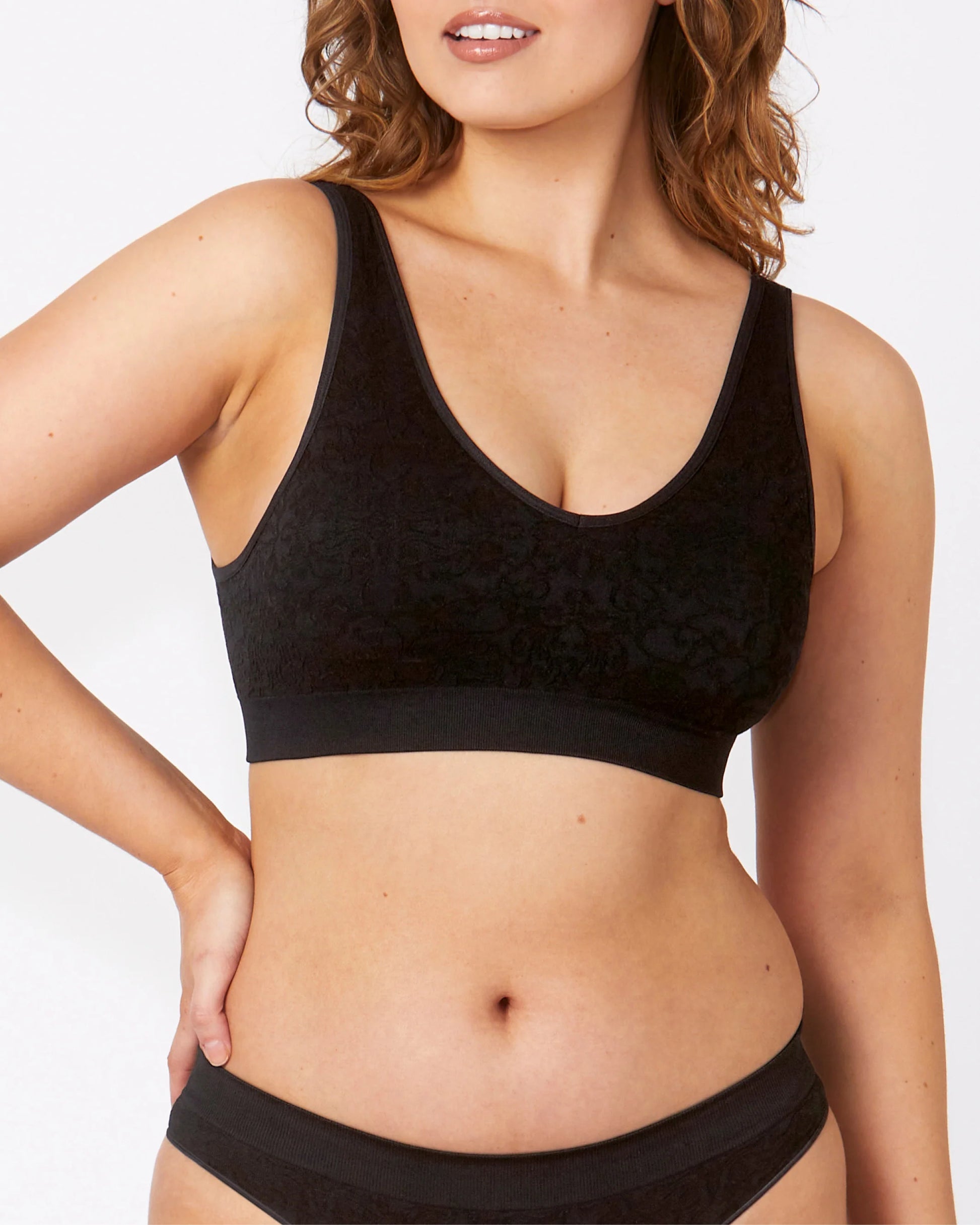 Bare Essentials Lace Bralette – Black1
