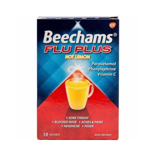 Beechams Flu Plus Hot Lemon Sachets 10s