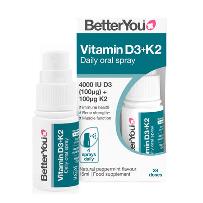 BetterYou D3000 Vitamin D3 + K2 Oral Spray 12ml