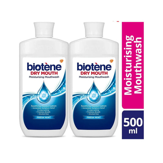 Biotene Dry Mouth Care Oral Rinse Fresh Mint - 500ml (Double Pack)