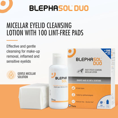 Blephasol Duo 100ml Micellar Eyelid Cleansing Lotion + 100 Lint-Free Pads