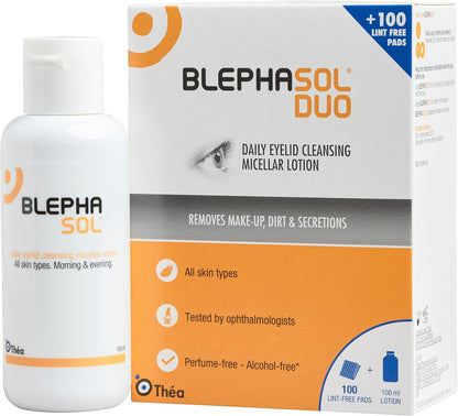 Blephasol Duo 100ml Micellar Eyelid Cleansing Lotion + 100 Lint-Free Pads