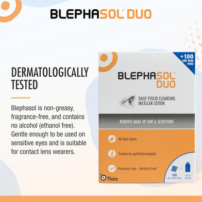 Blephasol Duo 100ml Micellar Eyelid Cleansing Lotion + 100 Lint-Free Pads