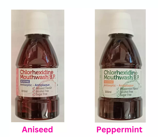 Chlorhexidine Mouthwash B.P. Alcohol & Sugar Free Mouthwash 300ml - 2 Flavours