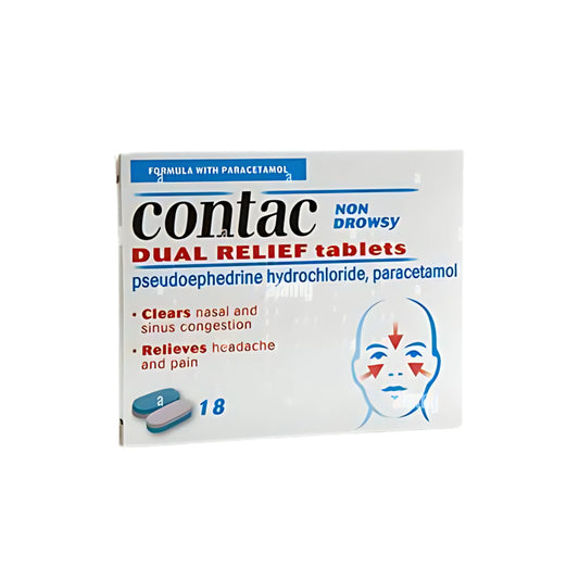 Contac Non Drowsy Dual Relief Tablets 18s