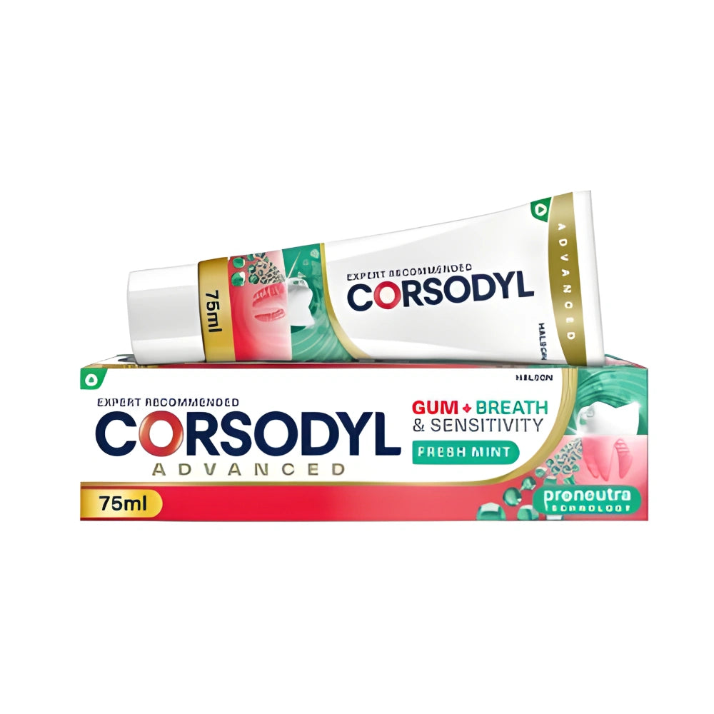 Corsodyl Gum+ Breath & Sensitivity Toothpaste 75ml - Fresh Mint