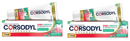 Corsodyl Gum+ Breath & Sensitivity Toothpaste 75ml - Fresh Mint
