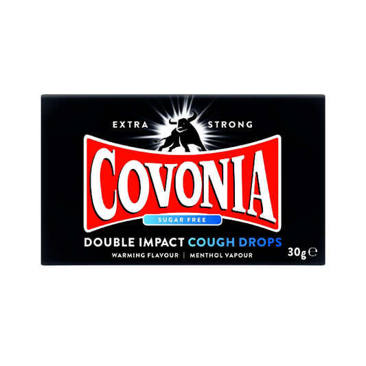Covonia Double Impact Cough Drops Sugar Free 30g