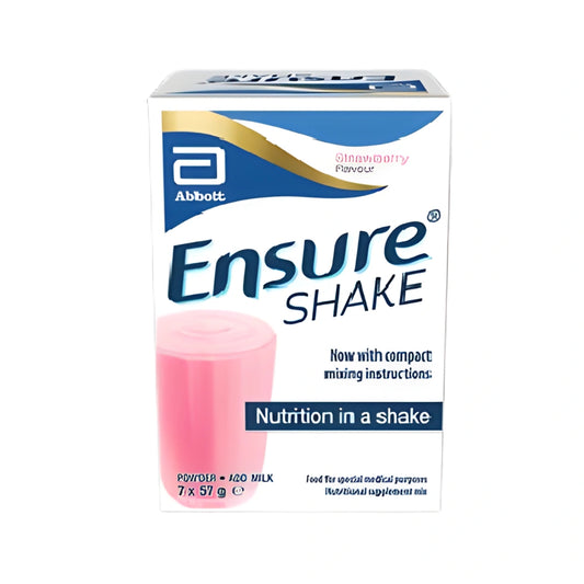 ENSURE SHAKE Strawberry Flavoured Nutritional Powder Drink – 57g Sachets (Pack of 7)