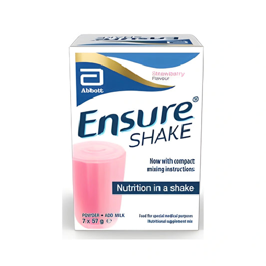 ENSURE SHAKE Strawberry Flavoured Nutritional Powder Drink – 57g Sachets (Pack of 7)