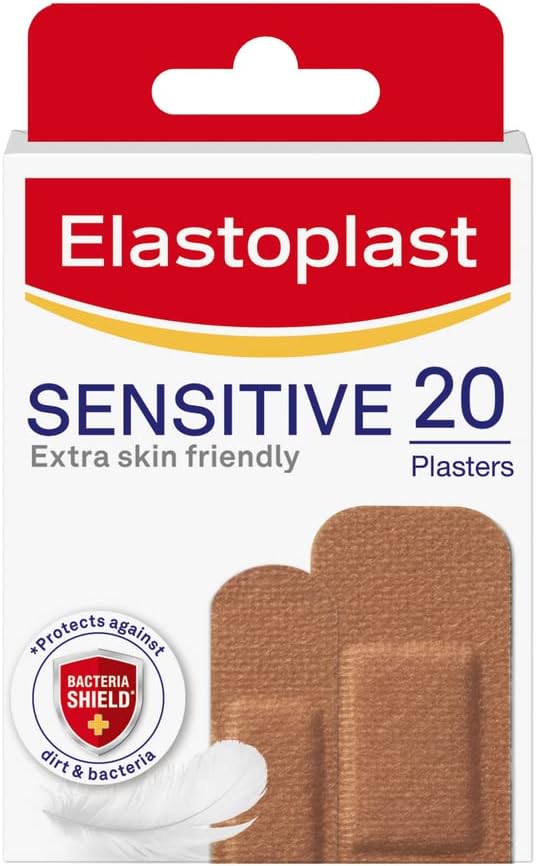 Elastoplast Sensitive Hypoallergenic Plasters 20 Count (Pack of 1), Brown