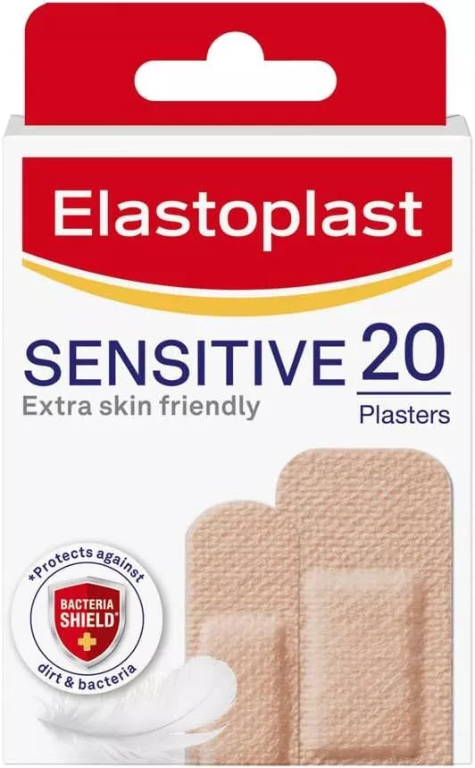 Elastoplast Sensitive Hypoallergenic Plasters 20 Count (Pack of 1),