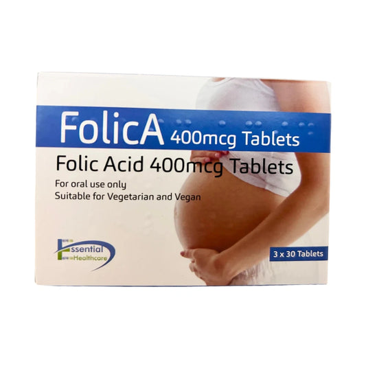 FolicA - 400mcg of Folic Acid 90 Tablets Supplement Pregnancy Tablets