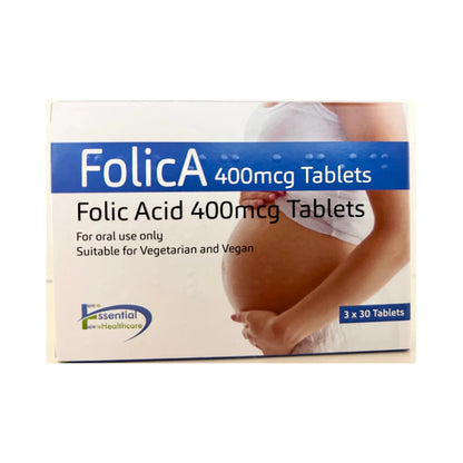 FolicA - 400mcg of Folic Acid 90 Tablets Supplement Pregnancy Tablets