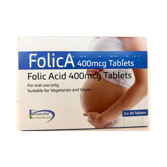 FolicA - 400mcg of Folic Acid 90 Tablets Supplement Pregnancy Tablets