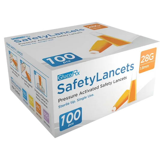 GlucoRx  Safety Lancets (28g- 1.8mm)