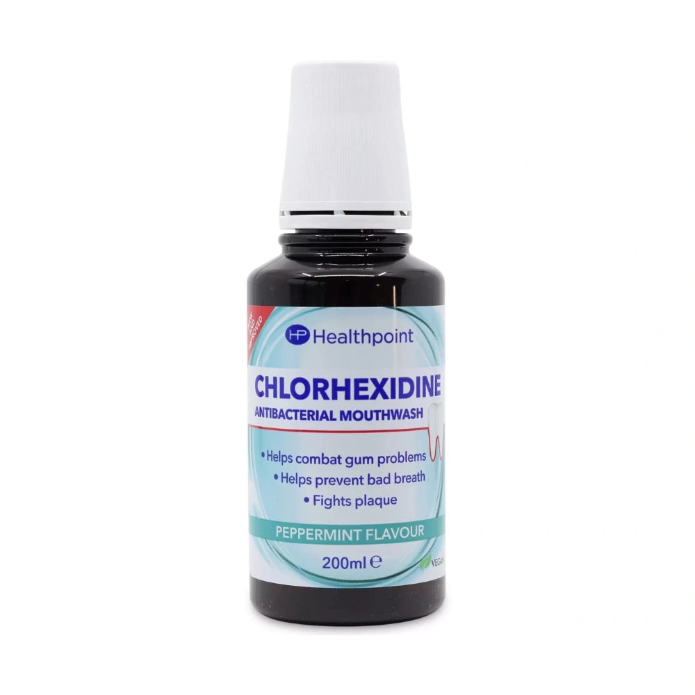 Healthpoint Chlorhexidine Antibacterial Peppermint Mouthwash with Fluoride - 200ml