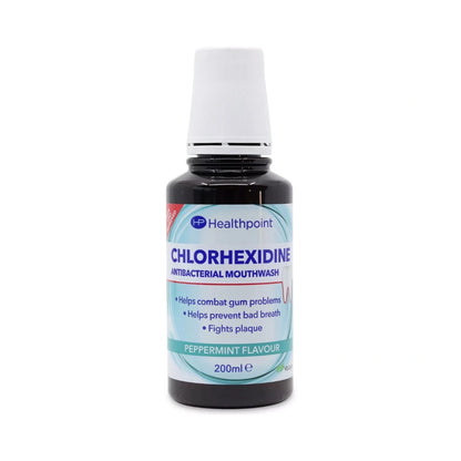 Healthpoint Chlorhexidine Antibacterial Peppermint Mouthwash with Fluoride - 200ml (1)