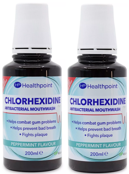 Healthpoint Chlorhexidine Antibacterial Peppermint Mouthwash with Fluoride - 200ml