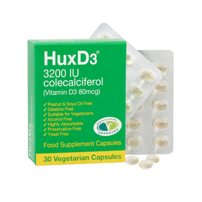 Hux D3 3200iu Colecalciferol 30 Vegetarian Caps